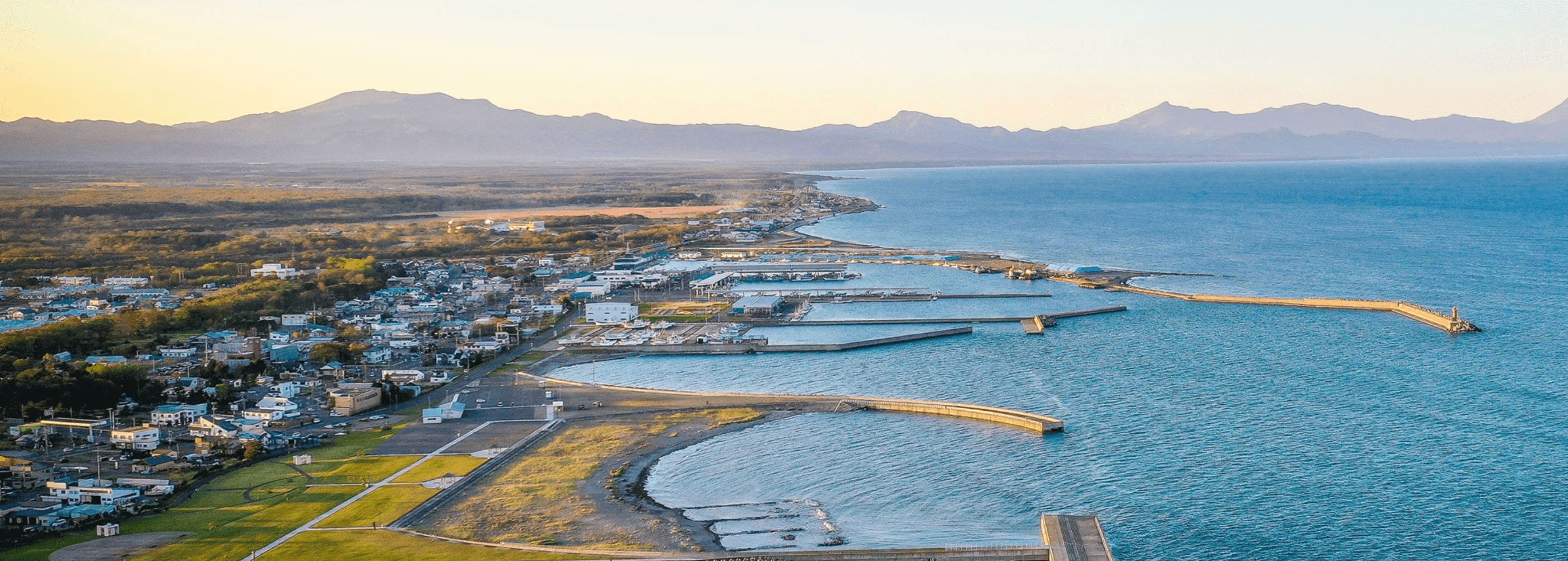 空から見る標津町の風景